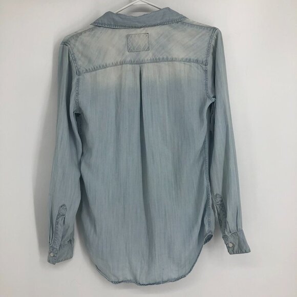 Rails Chanbray Light Wash Long Sleeve Full  Button-up Lightweight Denim Shirt XS - Picture 9 of 16